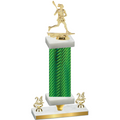 Premium Single Green Carbon Fiber Year Lacrosse Trophy