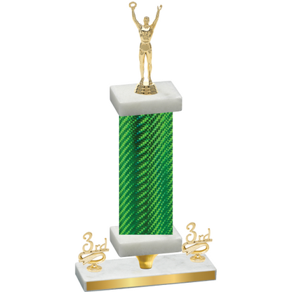 Premium Single Green Carbon Fiber Third Place Victory Trophy