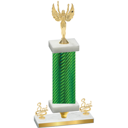 Premium Single Green Carbon Fiber Third Place Victory Trophy
