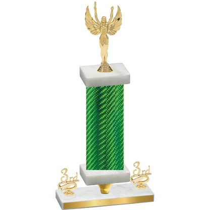 Premium Single Green Carbon Fiber Third Place Victory Trophy