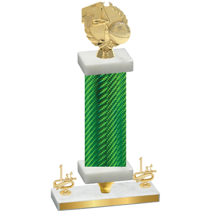 Premium Single Green Carbon Fiber First Place Basketball Trophy