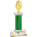 Premium Single Green Carbon Fiber Second Place Pickleball Trophy