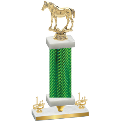 Premium Single Green Carbon Fiber First Place Horses Trophy