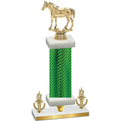 Premium Single Green Carbon Fiber Victory Horses Trophy