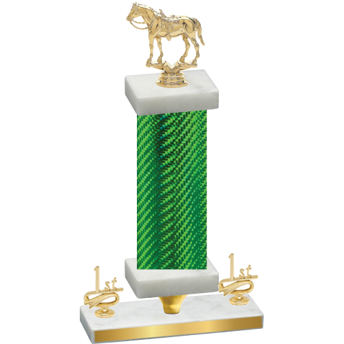 Premium Single Green Carbon Fiber First Place Horses Trophy