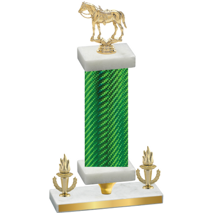 Premium Single Green Carbon Fiber Victory Horses Trophy