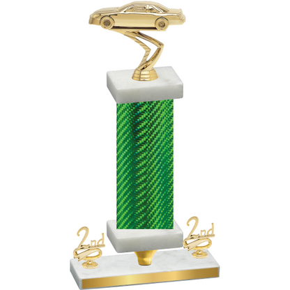 Premium Single Green Carbon Fiber Second Place Cars Trophy