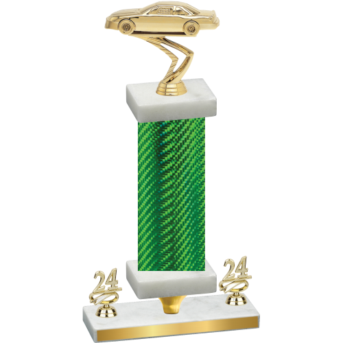 Premium Single Green Carbon Fiber Year Cars Trophy