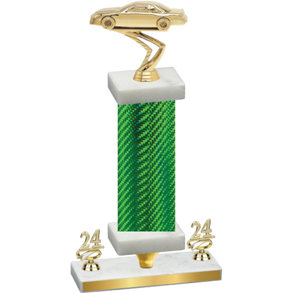Premium Single Green Carbon Fiber Year Cars Trophy