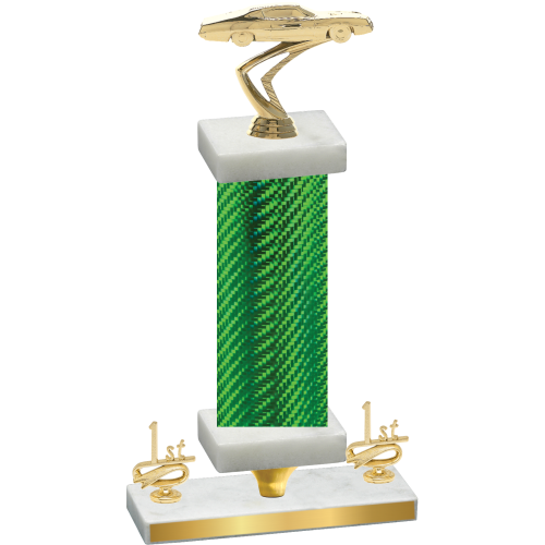 Premium Single Green Carbon Fiber First Place Cars Trophy