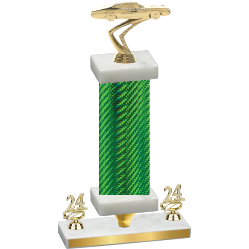 Premium Single Green Carbon Fiber Year Cars Trophy