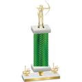 Premium Single Green Carbon Fiber First Place Archery Trophy