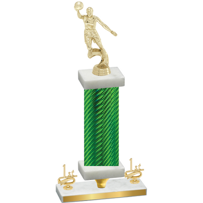 Premium Single Green Carbon Fiber First Place Basketball Trophy