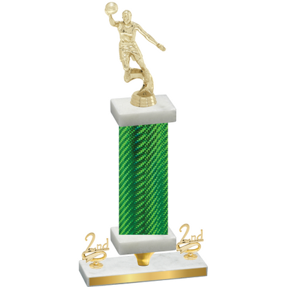 Premium Single Green Carbon Fiber Second Place Basketball Trophy