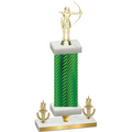 Premium Single Green Carbon Fiber Victory Archery Trophy