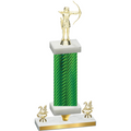 Premium Single Green Carbon Fiber Year Archery Trophy