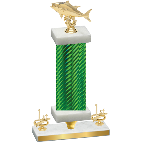 Premium Single Green Carbon Fiber First Place Fishing Trophy