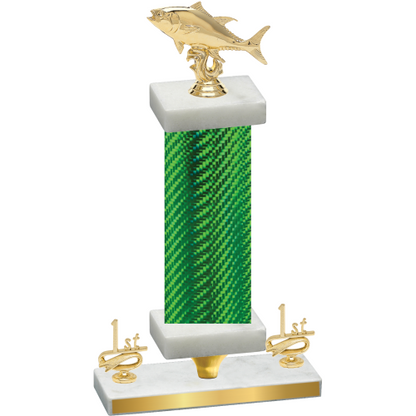 Premium Single Green Carbon Fiber First Place Fishing Trophy