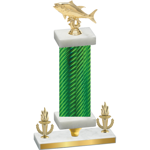 Premium Single Green Carbon Fiber Victory Fishing Trophy
