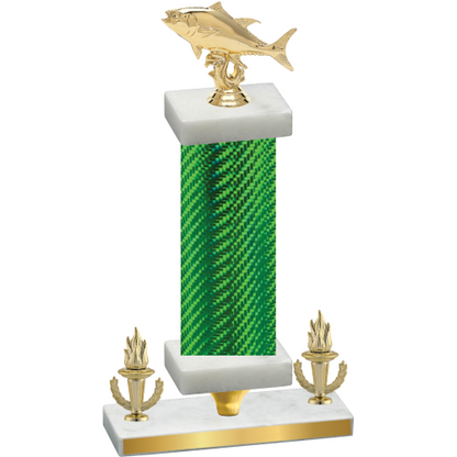 Premium Single Green Carbon Fiber Victory Fishing Trophy
