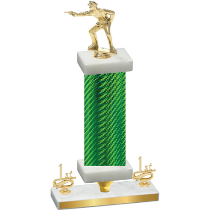 Premium Single Green Carbon Fiber First Place Shooter Trophy
