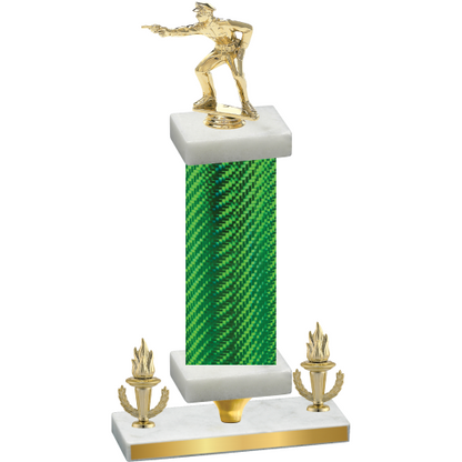 Premium Single Green Carbon Fiber Victory Shooter Trophy
