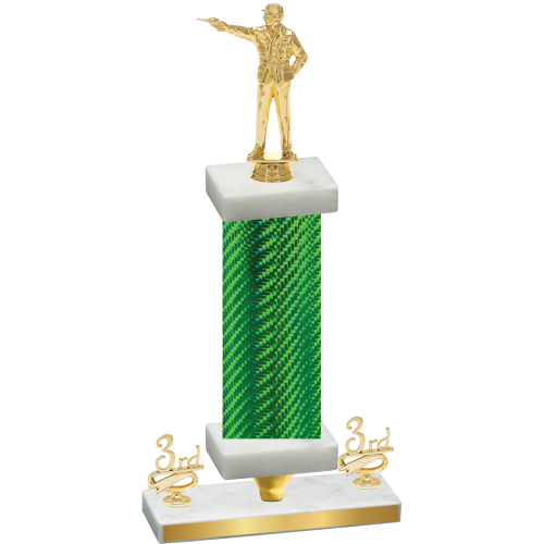 Premium Single Green Carbon Fiber Third Place Shooter Trophy