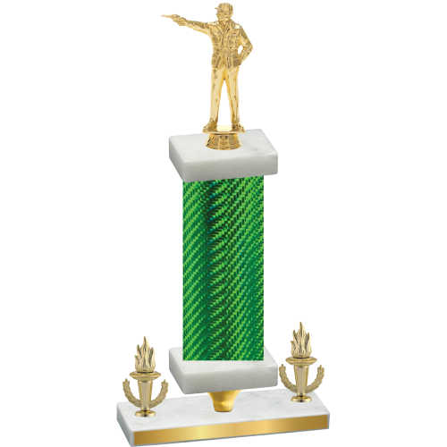 Premium Single Green Carbon Fiber Victory Shooter Trophy
