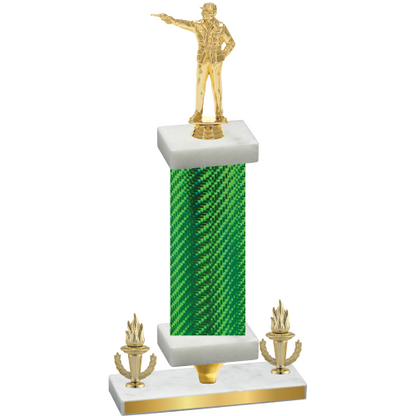 Premium Single Green Carbon Fiber Victory Shooter Trophy
