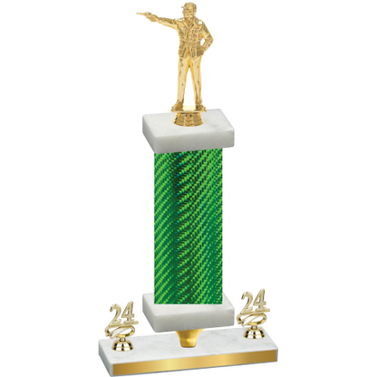 Premium Single Green Carbon Fiber Year Shooter Trophy