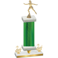 Premium Single Green Carbon Fiber Second Place Skater Trophy