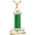 Premium Single Green Carbon Fiber First Place Weights Trophy