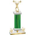 Premium Single Green Carbon Fiber Third Place Weights Trophy