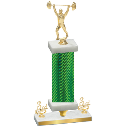 Premium Single Green Carbon Fiber Third Place Weights Trophy