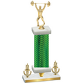 Premium Single Green Carbon Fiber Victory Weights Trophy