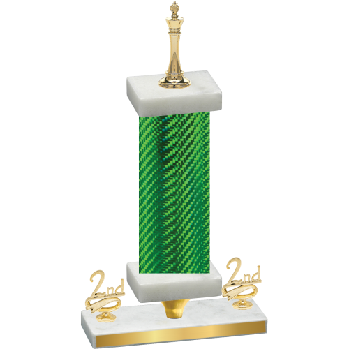 Premium Single Green Carbon Fiber Second Place Chess Trophy