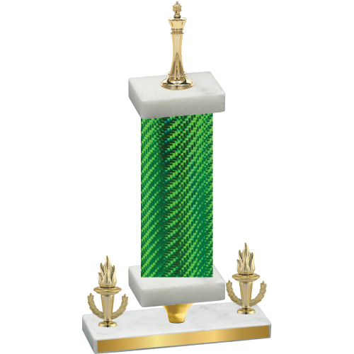 Premium Single Green Carbon Fiber Victory Chess Trophy
