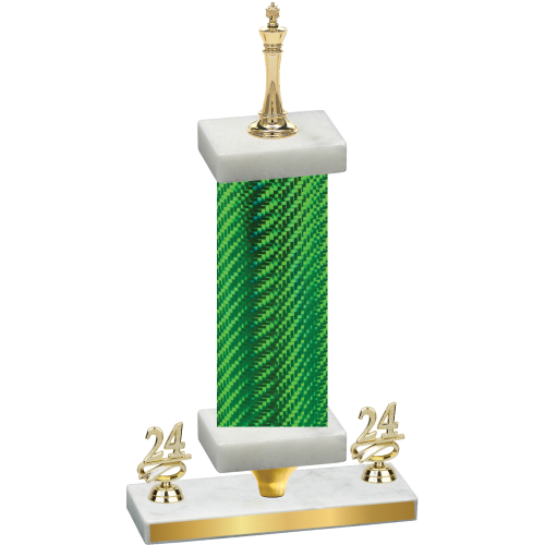 Premium Single Green Carbon Fiber Year Chess Trophy