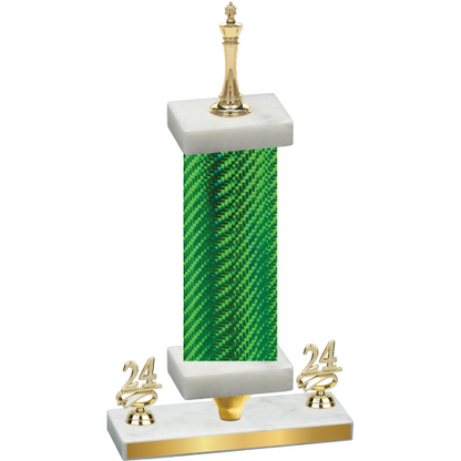 Premium Single Green Carbon Fiber Year Chess Trophy