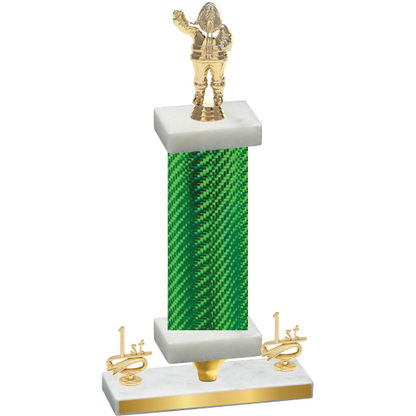 Premium Single Green Carbon Fiber First Place Holiday Trophy