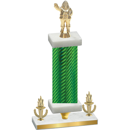 Premium Single Green Carbon Fiber Victory Holiday Trophy