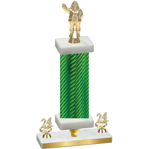 Premium Single Green Carbon Fiber Year Holiday Trophy