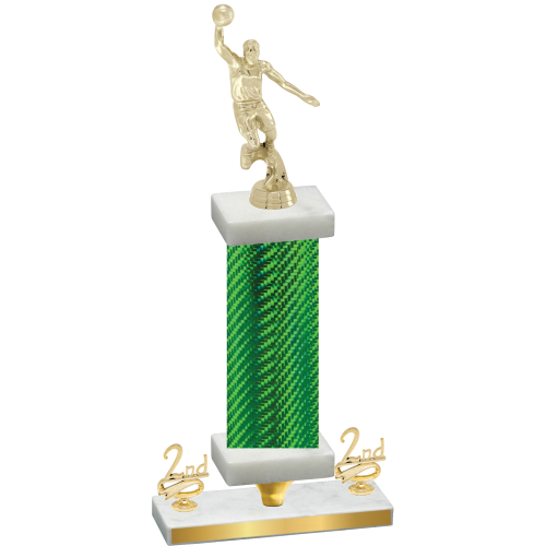 Premium Single Green Carbon Fiber Second Place Basketball Trophy