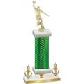 Premium Single Green Carbon Fiber Victory Basketball Trophy