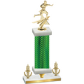 Premium Single Green Carbon Fiber Victory Flag Football Trophy