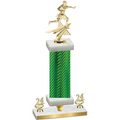 Premium Single Green Carbon Fiber Year Flag Football Trophy