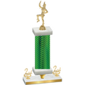 Premium Single Green Carbon Fiber Second Place Majorette Trophy