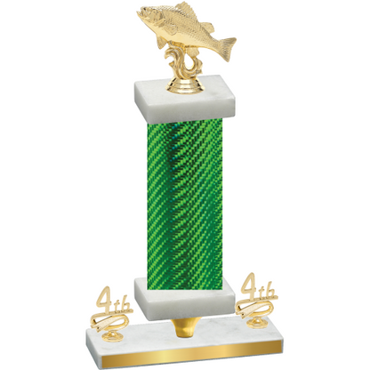 Premium Single Green Carbon Fiber Fourth Place Fishing Trophy