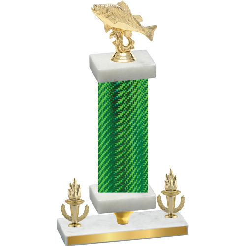 Premium Single Green Carbon Fiber Victory Fishing Trophy