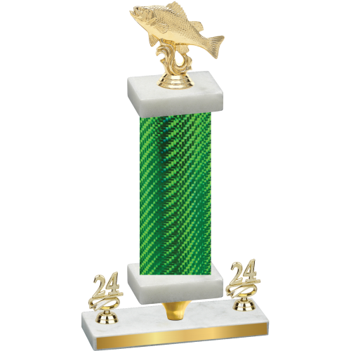 Premium Single Green Carbon Fiber Year Fishing Trophy